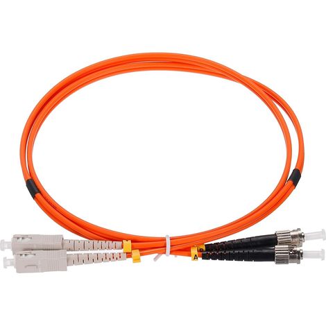 1 Meter 3.2Ft Fiber Patch Cable Multimode Duplex SC-ST OM1 LSZH Fiber Optical Cable Cord Fiber Optic Jumper Orange for Mechanical Equipment Connection Optical Fiber 1Pcs