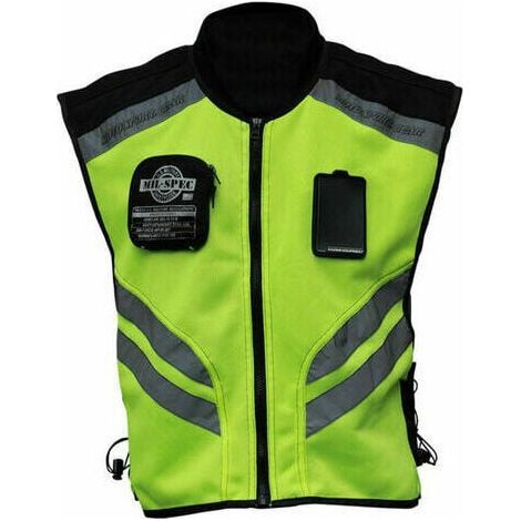 Ärmellose Weste – Hochsichtbar, fluoreszierend und reflektierend – Für Motorradfahrer – Größe XL (1/5)