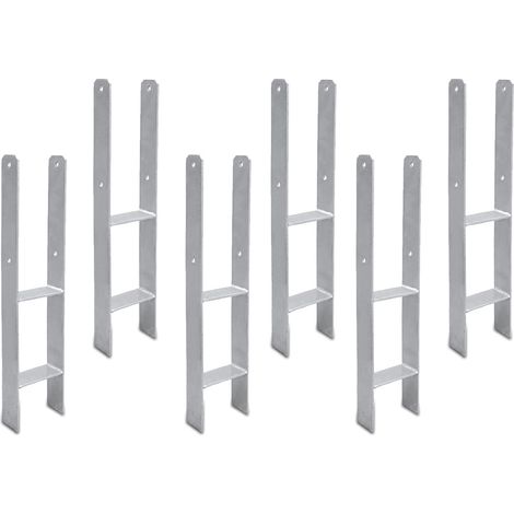 Randaco H-anchor 101mm 6 pezzi di postatore post portatore post-immerso in legno quadrato per pali 10x10cm