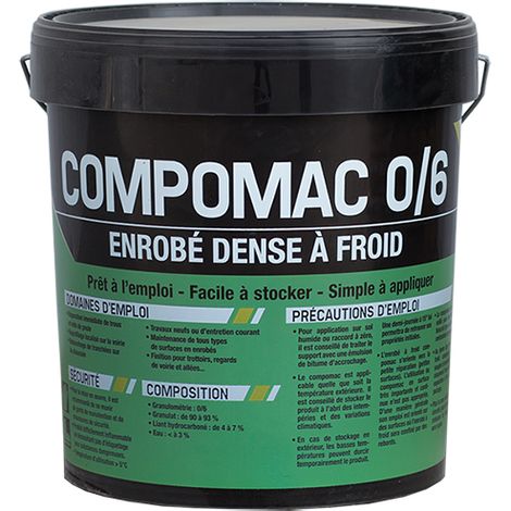 Mortier enrobé à froid 25 kg pour revêtement de surfaces – Adhérence optimale – Résistant aux intempéries – COMPOMACNOIR