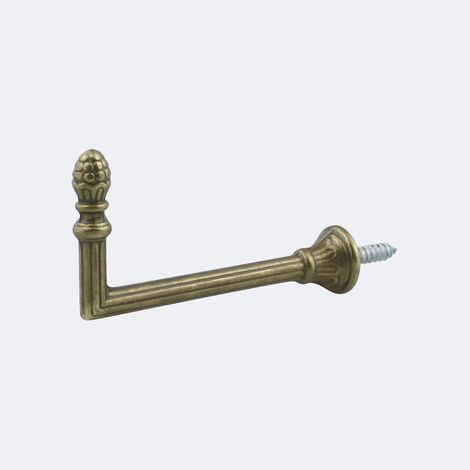 Lot de 2 Gonds Graine de 85mm en Laiton Patiné pour tringles à rideaux - BOULET