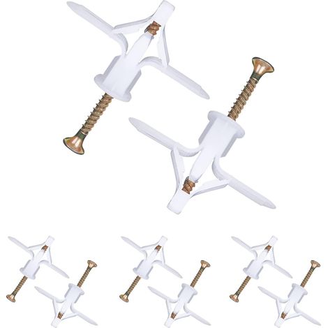 100 Pcs Fixations Murales en Plâtre et Autoforeuse Plaques de Plâtre,pour Murale Plaque Creuses (Blanc) (1/5)