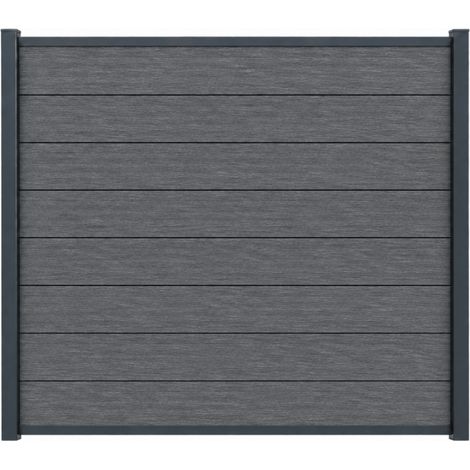 Kit completo de inicio/fin para valla de composite coextruido 1,50 L x 1,80 H (4 colores) - Color - Carbón, Altura - 180 cm, Longitud - 150 cm