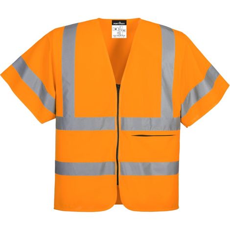 Chaleco con cierre y manga corta - Talla 5XL - Naranja - Portwest