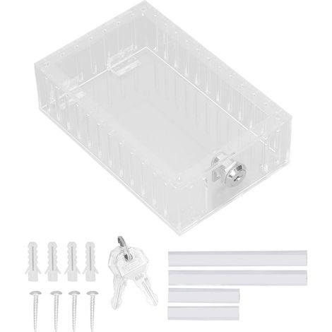 Coffret de verrouillage pour thermostat avec 2 clés, couvercle transparent en acrylique, protection universelle grande taille (1/5)