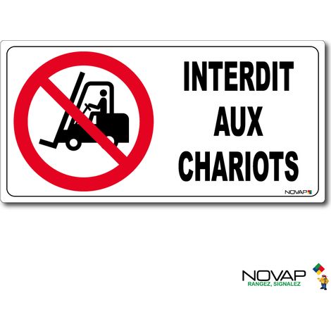 Panneau Interdit aux chariot - Rigide 960x480mm - 4000343