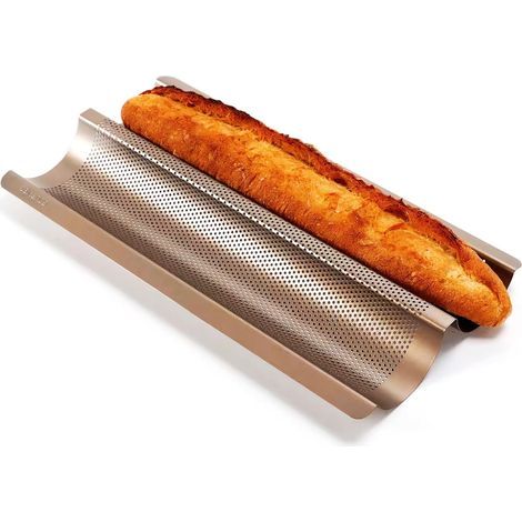 Perforiertes, antihaftbeschichtetes Backblech aus Kohlenstoffstahl für französische Baguettes (1/5)