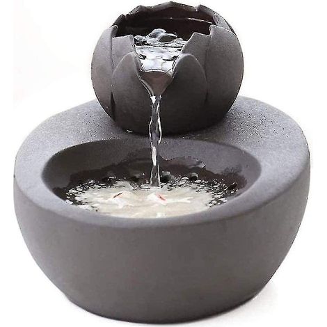 Fontaine à eau pour chat, fontaine à eau silencieuse en céramique, noire (1/5)