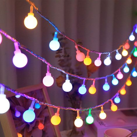 Guirlande Lumineuse à Piles, 6M 40 LED Boules avec 2 Modes d'éclairage, Guirlande Lumineuse étanche pour Intérieur, Extérieur, Noël (Multicolore) (1/5)