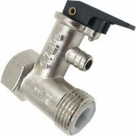 Soupape de Décharge de Pression de Sécurité de Chaudière de Qualité Supérieure pour Chauffe-eau Température Max : +100 °C Pression Max : 7 Bar 2x1/2 Filetage Laiton Nickelé (1/5)