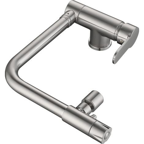 Klappbarer Küchenmischer, 3-Wege-Küchenarmatur, klappbarer Küchenmischer, 360° schwenkbarer Spültischmischer, aus hochwertigem Messing, gebürstete Oberfläche (1/5)