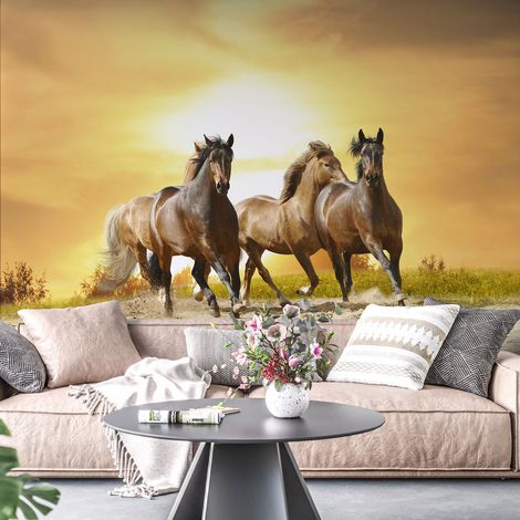 Papier peint panoramique - Chevaux - 130 cm x 87 cm (1/4)