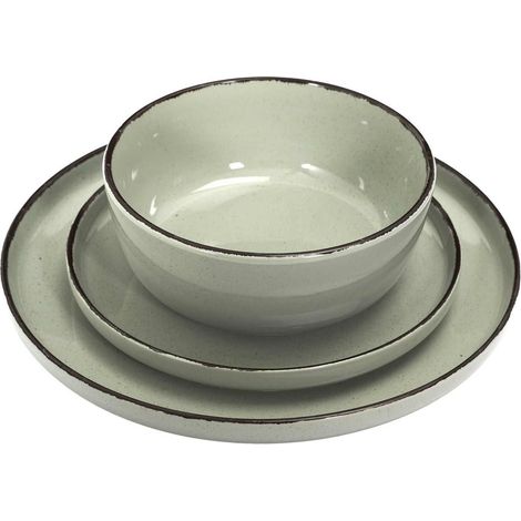 AZURE Steingut-Essgeschirr-Set, 12-teilig