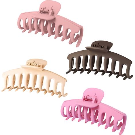 Pince à cheveux grande taille pour femme, adaptée aux cheveux fins et épais et bouclés. Pince robuste à 90°, antidérapante et mate. (1/5)
