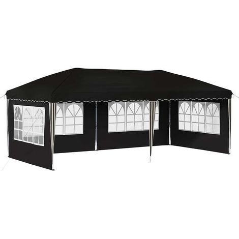 Tente de réception portable 575 x 289 x 245 cm, noire (1/5)