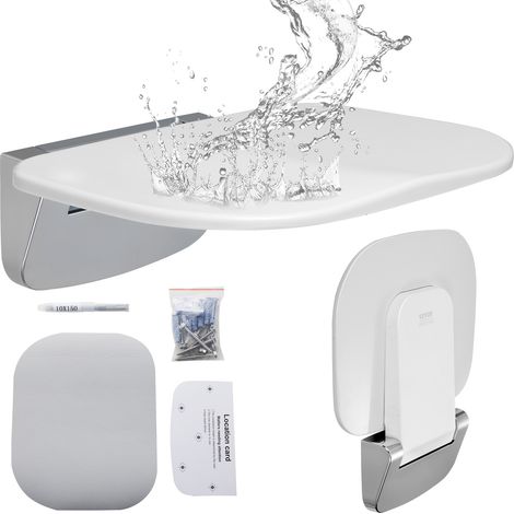 Vevor – Siège de douche rabattable 34,5 x 32,5 cm – Matériaux antidérapants – Capacité 204 kg – Montage mural pour personnes âgées et femmes enceintes