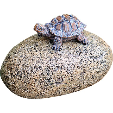 Boîte à clés de jardin Résine Tortue avec lumière LED Rangement extérieur étanche et décoratif pour clé de maison (1/5)