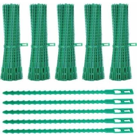 500 attaches pour plantes, clips de support en plastique flexibles et réglables de 17 cm (1/4)