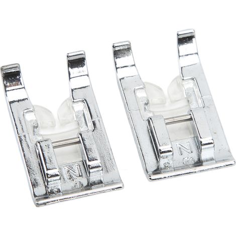 Lot de 2 pieds-de-biche pour point droit, en acier inoxydable, légers, résistants et polyvalents, pour machine à coudre. (1/5)