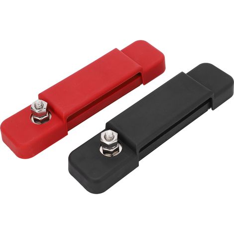 Répartiteur de puissance 12 voies 12V 180A barre de bus 32 bornes ABS alliage zinc laiton rouge noir 2 blocs 2 vis 2 capots pour bateau véhicule solaire (1/5)