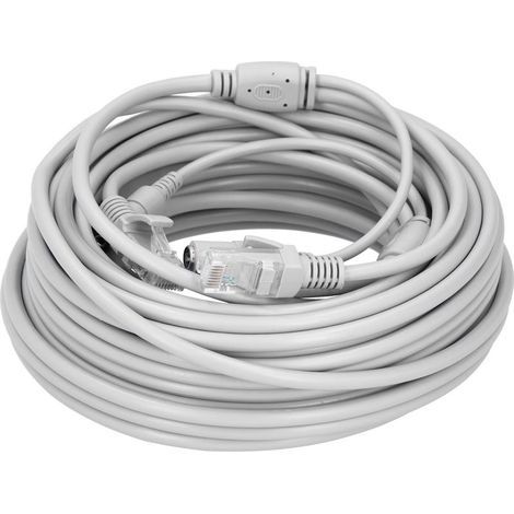 Câble Ethernet portable 2 en 1, cordon d'alimentation pour caméra IP, système de vidéosurveillance NVR, 15 m/49,2 pieds (1/5)