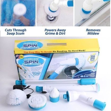Brosse à récurer sans fil et rechargeable avec Rallonge et 3 Acti brush Brosses (1/4)