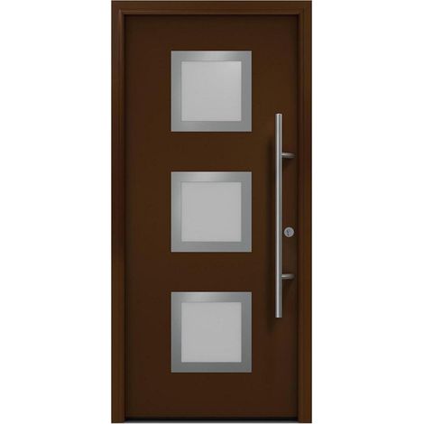 Hörmann Ecostar Haustür "ISOPRO Secur IPS 810S", terrabraun (RAL 8028), 110 x 210 cm (B x H), DIN Rechts
