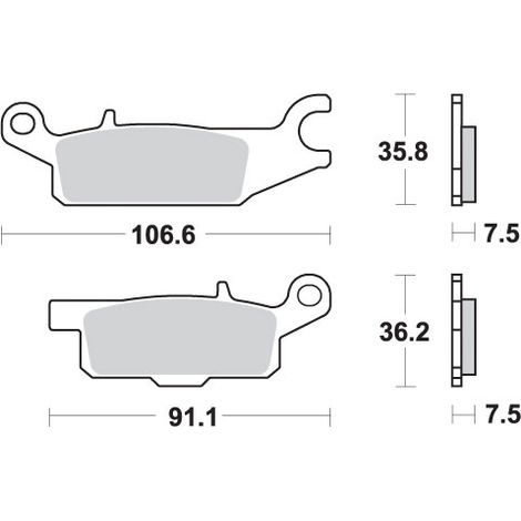 PASTILLAS DE FRENO SBS KH443 SINTER PARA TODO TERRENO YAMAHA YFM 550 GRIZZLY '09-'16, YFM 700 GRIZZLY '07-'17, 09-'14 COLOR DORADO