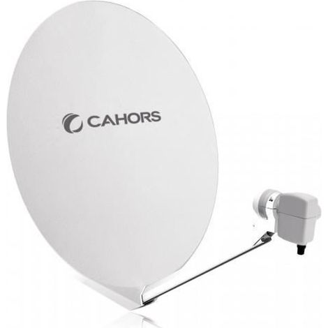 Parabole Satellite - CAHORS - SMC 80CM - Fibre Composite - LNB Single - Blanche
