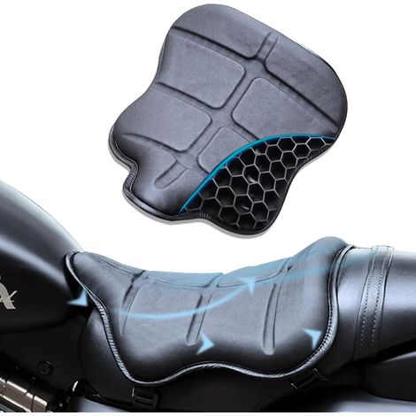 Gel-Sitzkissen für Motorräder mit Lederausstattung – Neues Sitzkissen mit stoßdämpfender, wärmeisolierender, rutschfester und wasserdichter Wabenstruktur (1/5)