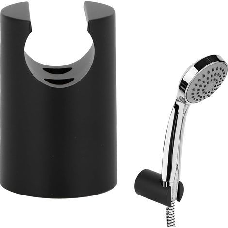 CCYKXA Shower Head Holder, Waterproof Handheld Wall Mounted Shower Holder, Simple Support Bracket, Bathroom Accessories for Home, Hotel, Toilet (Black)