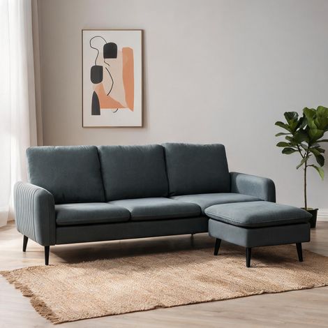 Canapé en polyester Kautschukholz 196 x 140 x 88 cm (1/5)