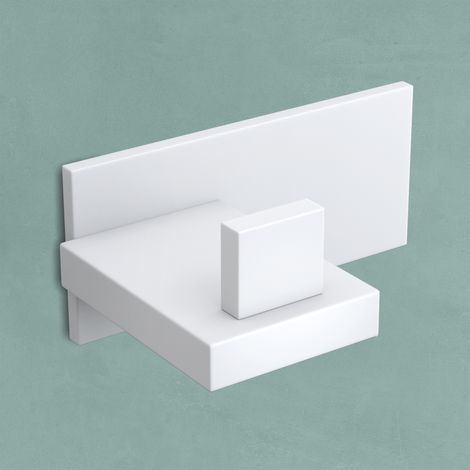 Mai & Mai Porte Manteaux Mural en Acier Inoxydable pour Salle de bain Cuisine Chambre Entrée Accroche Serviette Crochet L Patère Murale Anti-chute Blanc Mat 80×58,5×32 MM Stalo-06