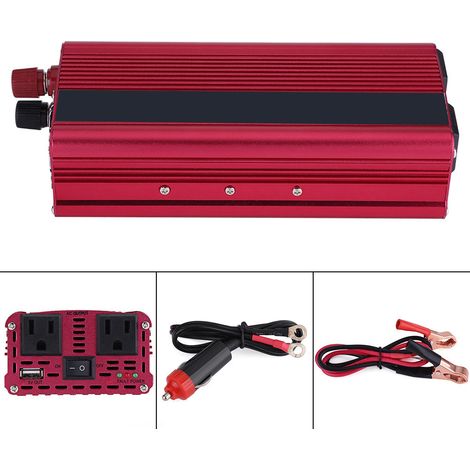 Convertisseur de courant continu 12 V vers alternatif 110 V pour voiture, 2000 W, avec chargeur USB (1/5)