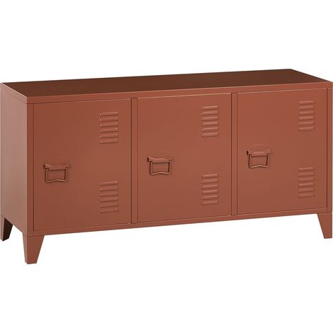 Credenza in acciaio, 3 ante, ripiani regolabili marrone dorato Cardiff (1/5)