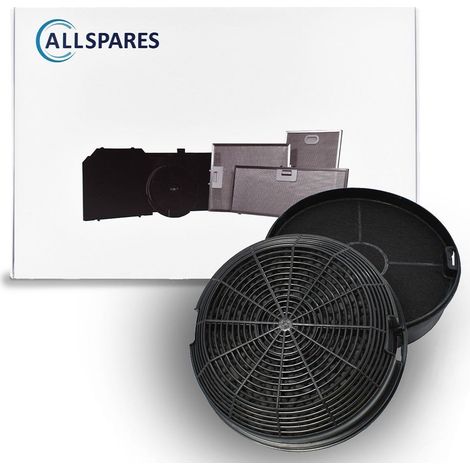 Filtro de carbón AllSpares (2 uds.) para campanas extractoras compatibles con AEG-Electrolux Elica Tipo 47 / CFC0141497 / F00479/1S y Whirlpool AMC023 (Ø150mm)