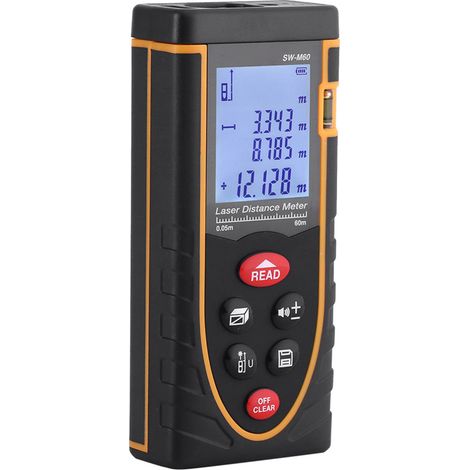 SNDWAY 60m Digitaler Laser-Entfernungsmesser, Tragbares Distanzmessgerät mit Selbstkalibrierung, Längen-/Volumenmessgerät, Schnelle und präzise Messung (1/5)