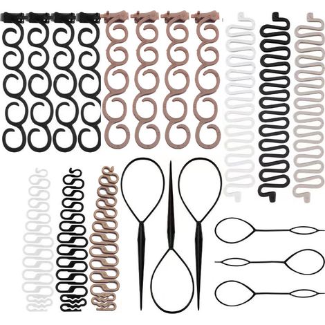 20-teiliges Haarstyling-Set – DIY-Flechtset mit Haarstyling-Zubehör – Einfache und schnelle Spiralzöpfe (1/3)
