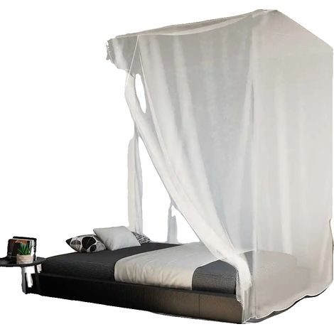 Mosquitera colgante, diseño de dos paneles, tejido resistente, color verde militar. (1/2)