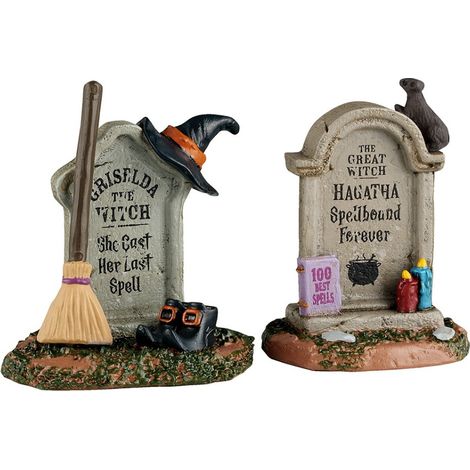Witch Tombstones Set Of 2 Cod. 54445