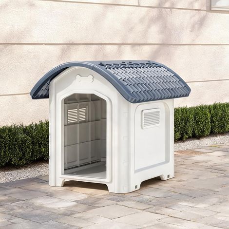 Niches chien plastique gris 71 x 60 x 63 cm à toit incliné (1/5)