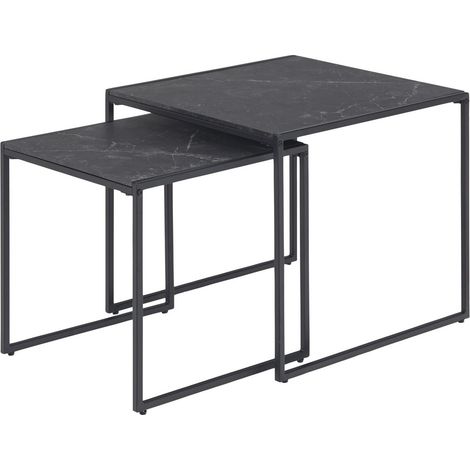 Conjunto de mesas auxiliares Norsica 337 , 45x50x50cm, Diámetro: 0, MDF, Angular
