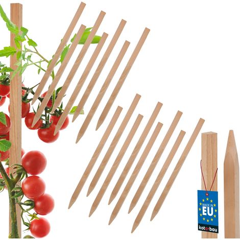 Estacas de madera KOTARBAU® para tomates, soporte para huertos, árboles y arbustos, 25 cm, juego de 15 unidades