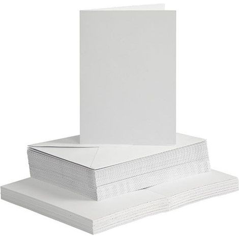 Cartes avec Enveloppes - CREATIV COMPANY - 10,5 x 15 cm - 50 jeux - Blanc - Mixte