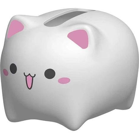 Caja de pañuelos con un bonito diseño de gato blanco: dispensador reutilizable para el hogar, la oficina o el hotel elegante.