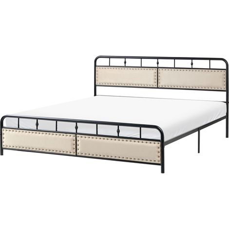 Bett mit Lattenrost Metall BREUILLET 180 x 200 cm Schwarz