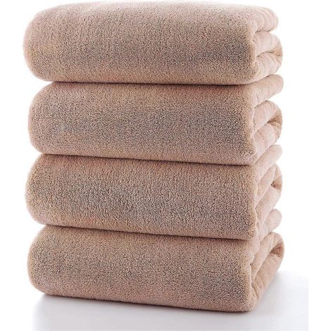 Lot de 4 serviettes de bain ultra douces, absorbantes, légères, à séchage rapide et résistantes, idéales pour la salle de sport, la plage et les voyages. (1/4)