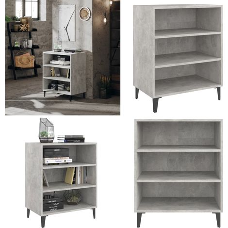 Buffet gris béton 57x35x70 cm bois d'ingénierie - Buffet - Meuble De Rangement - Armoire À Livres - Bibliothèque - Mobilier Gris - Home & Living (1/5)