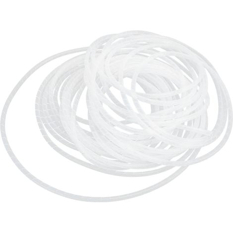 Gaine spiralée pour câbles, flexible, organiseur et support de câbles, blanc, diamètre 6-13 mètres (1/5)