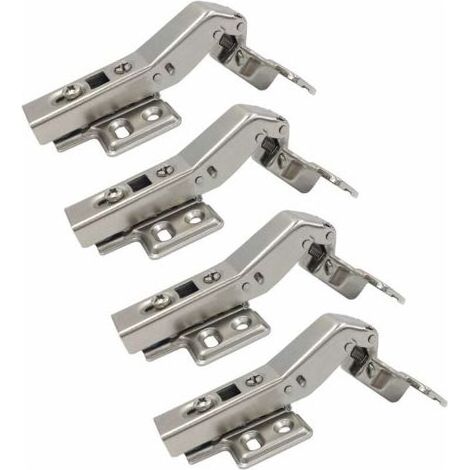Lot de 4 charnières d'angle à 45 degrés 35 mm avec amortisseur pour portes d'armoires carrées et meubles de cuisine - La solution idéale pour des fermetures douces et silencieuses (1/4)